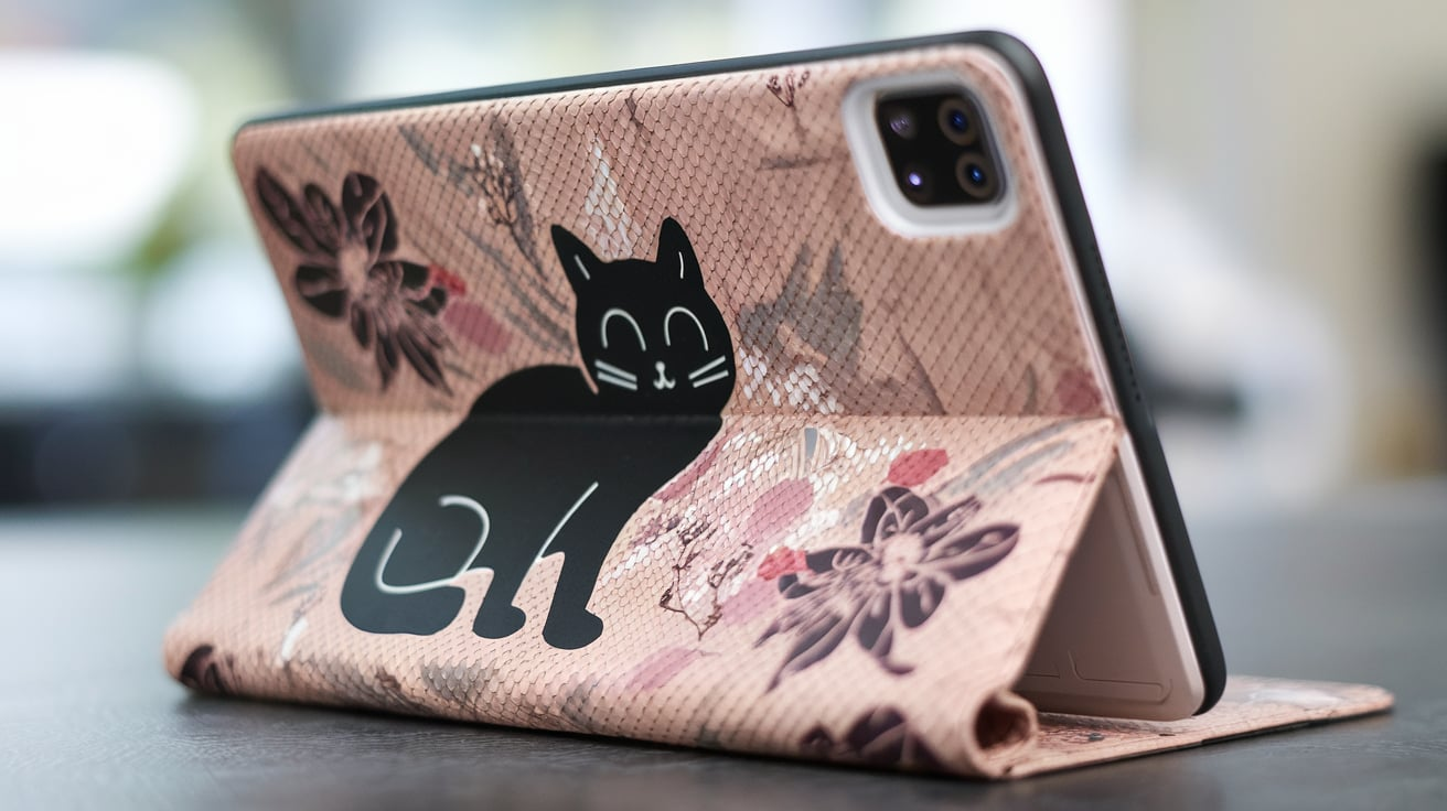 Lenovo Tab M9 Black Cat Flower Case