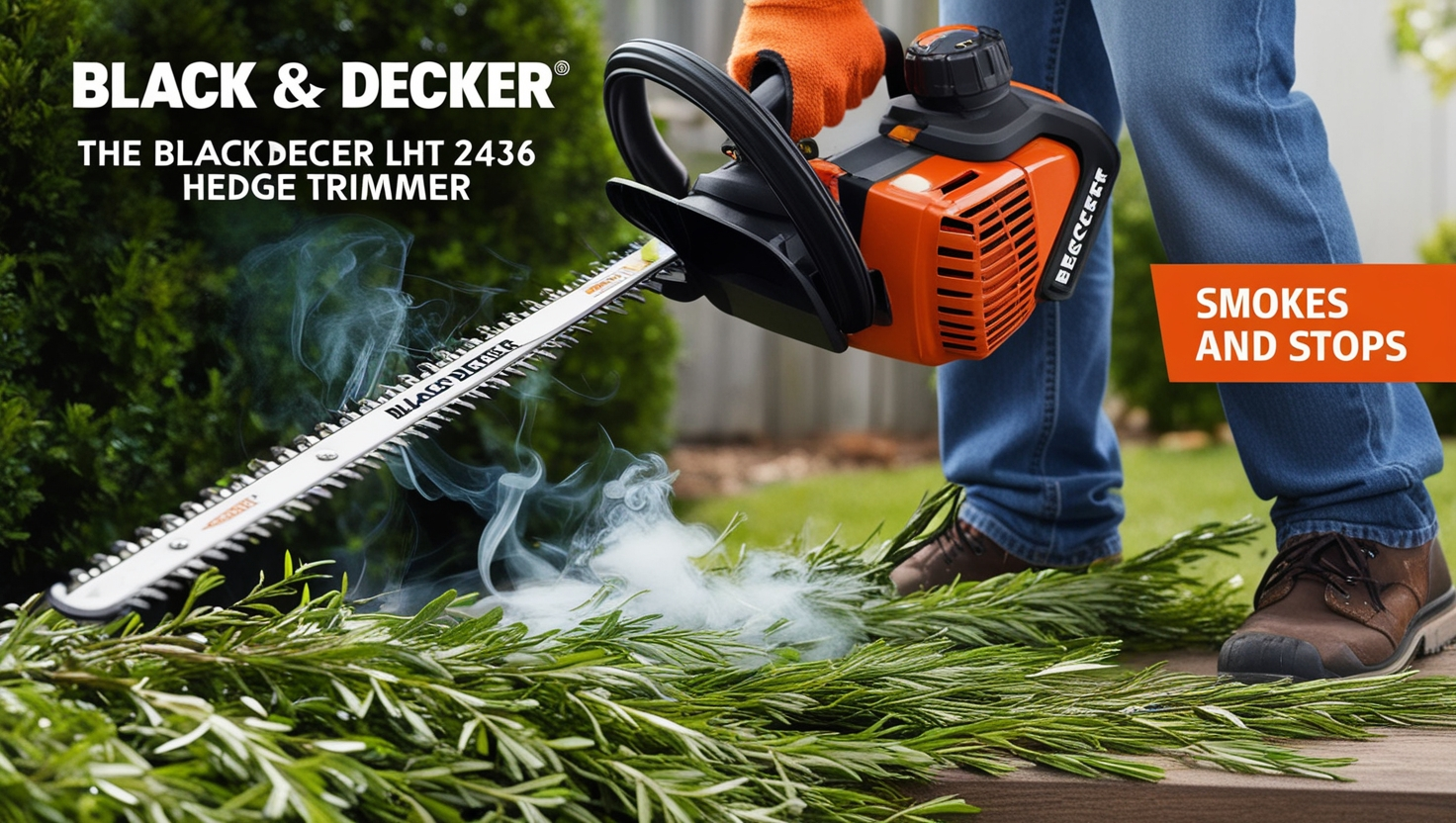 Black Decker LHT 2436 Hedge Trimmer Smokes and Stops