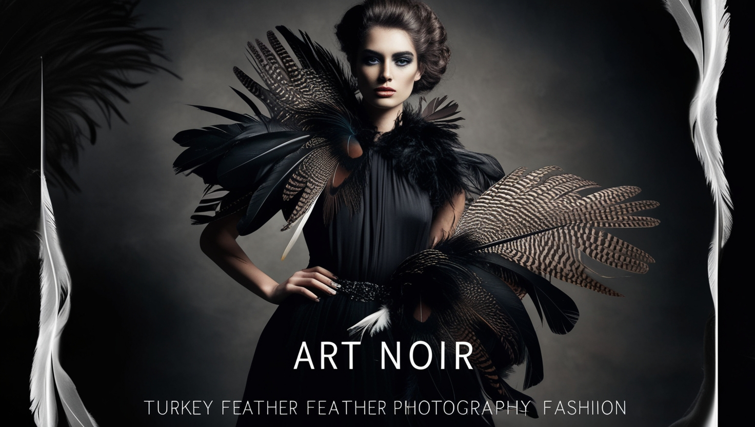 Noir Turkey Feather Photography Fashion