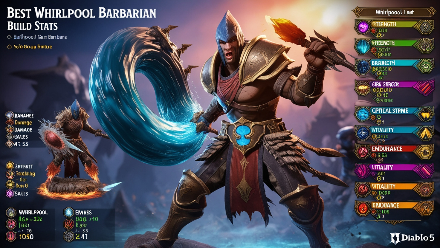 Diablo 5 best Whirlpool Barbarian Build Stats